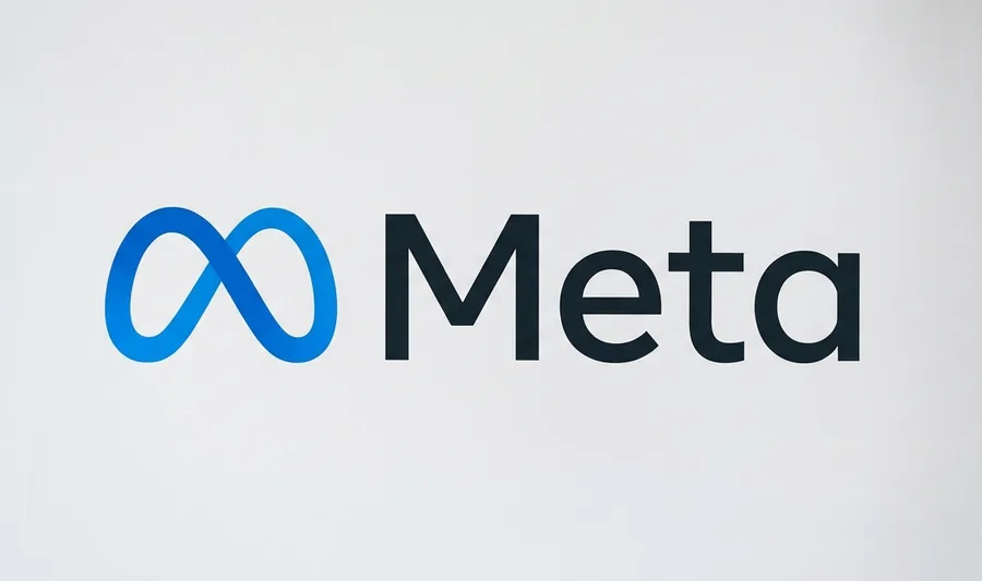 Imagen generada con IA y etiquetada: logotipo de Meta