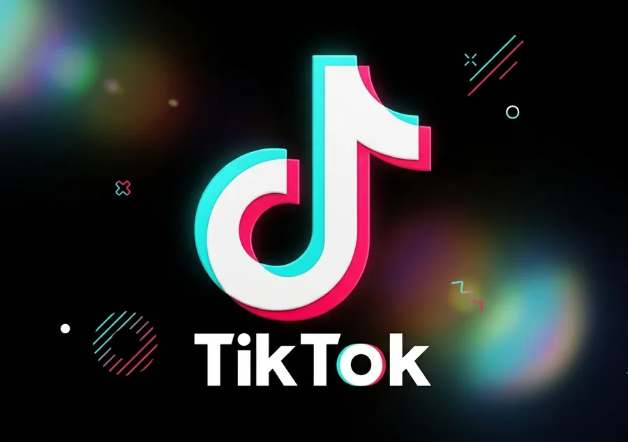Imagen generada con IA y etiquetada: logotipo de TikTok